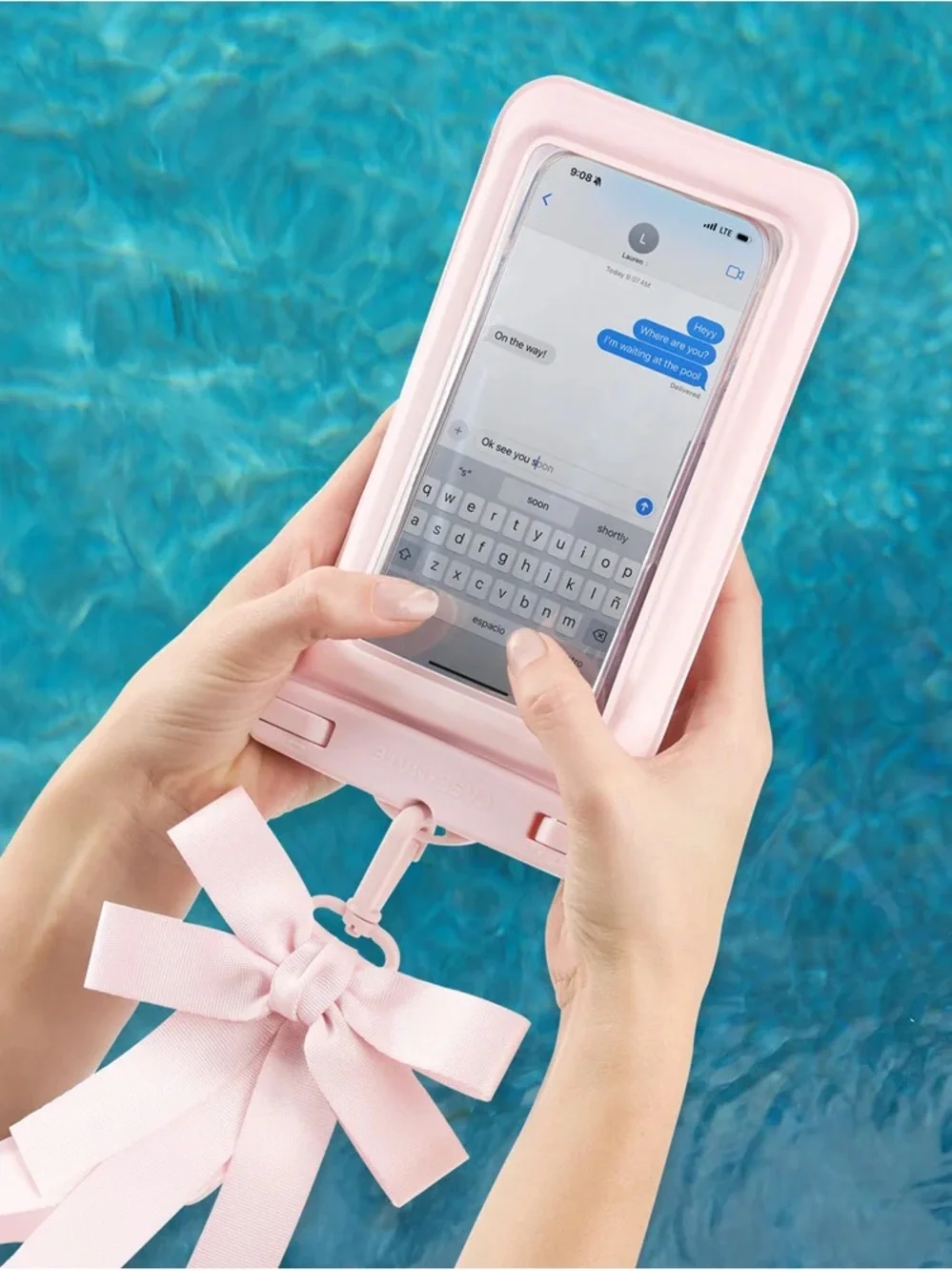 case-mate Waterproof Floating Phone Pouch -Ballet Pink. NEW